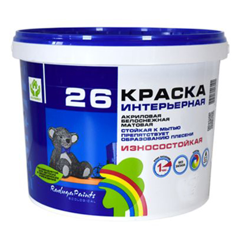 Краска ВДАК "Радуга 26"  3,5кг интерьер.акрил белоснеж.матов моющ./2/144